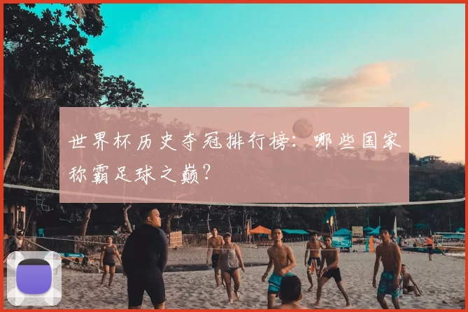 世界杯历史夺冠排行榜：哪些国家称霸足球之巅？