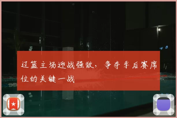 辽篮主场迎战强敌，争夺季后赛席位的关键一战